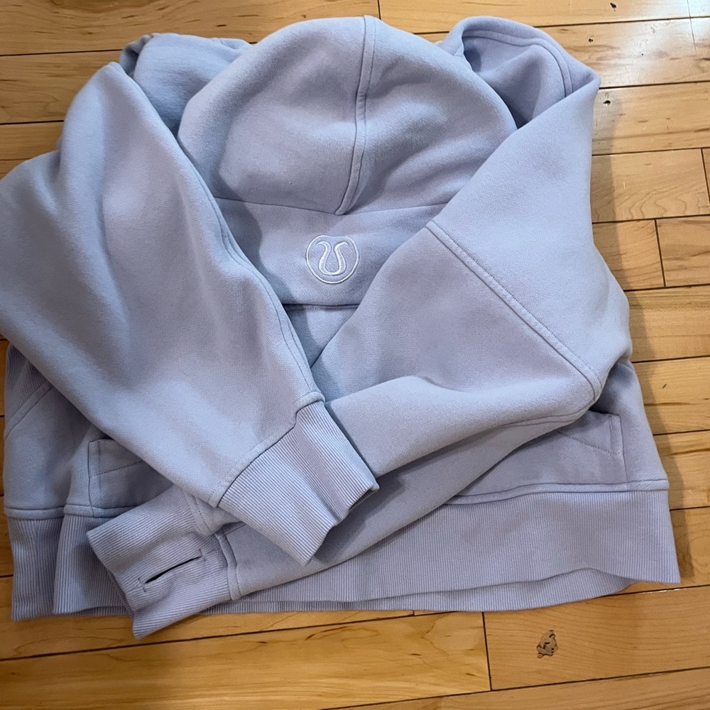 lululemon scuba oversized half zip hoodie, pale blue, size xs/sm